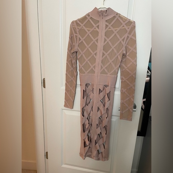 Size Medium House of CB sheer panelled bandage dress with under garment - Picture 3 of 5